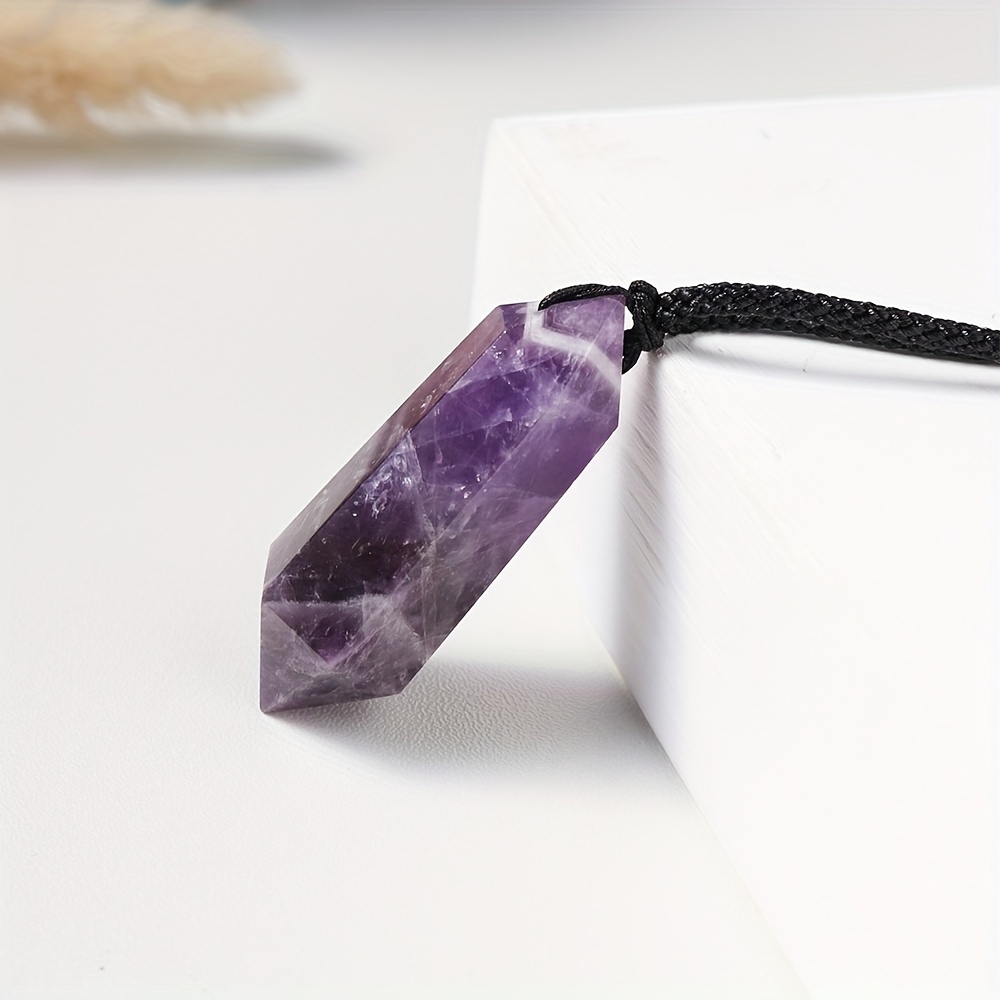Amethyst Geometric Crystal Necklace for Men And Women